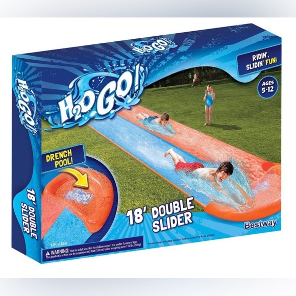 H20GO! 18’ Double Slip n Slide w/Drench Pad - Picture 3 of 4